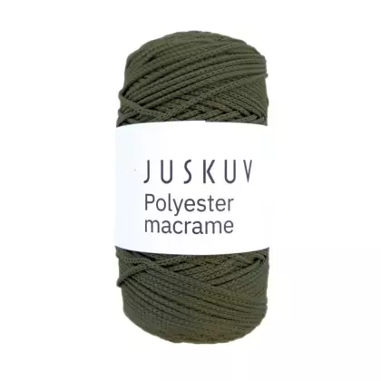 Polyester macrame Juskuv tmavá khaki návin 145 m