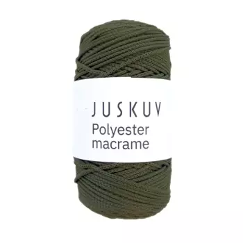 Polyester macrame Juskuv tmavá khaki návin 145 m