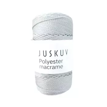 EU  Polyester macrame Juskuv stříbrošedá návin 145 m